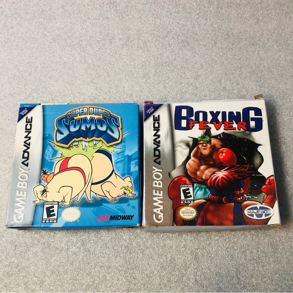 Super Duper Sumos Boxing Fever Lot 2 Gameboy Advance GBA Nintendo EUC CIB